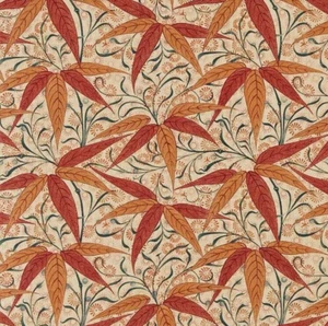 WILLIAM MORRIS CURTAIN FABRIC DESIGN Bamboo 3.6 METRES RUSSET/SIENA LINEN BLEND - Picture 1 of 13