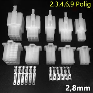 KFZ Auto Motorräder Stecker Set 0,75mm² 2,8mm Kontakte verbinder 2 3 4 6 9 Polig - Bild 1 von 15