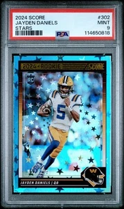 2024 PANINI SCORE STARS #302 JAYDEN DANIELS ROOKIE RC /399 PSA 9 - Picture 1 of 2