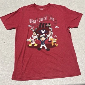 Disney Cruise Line Captain Minnie & Mickey T-Shirt Adult Large Red Speckled - Picture 1 of 5