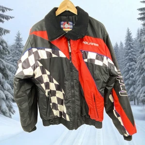 Vintage Polaris Indy Snowmobile Jacket Mens XL Coat Dupont Insulated Racing 90s - Picture 1 of 15