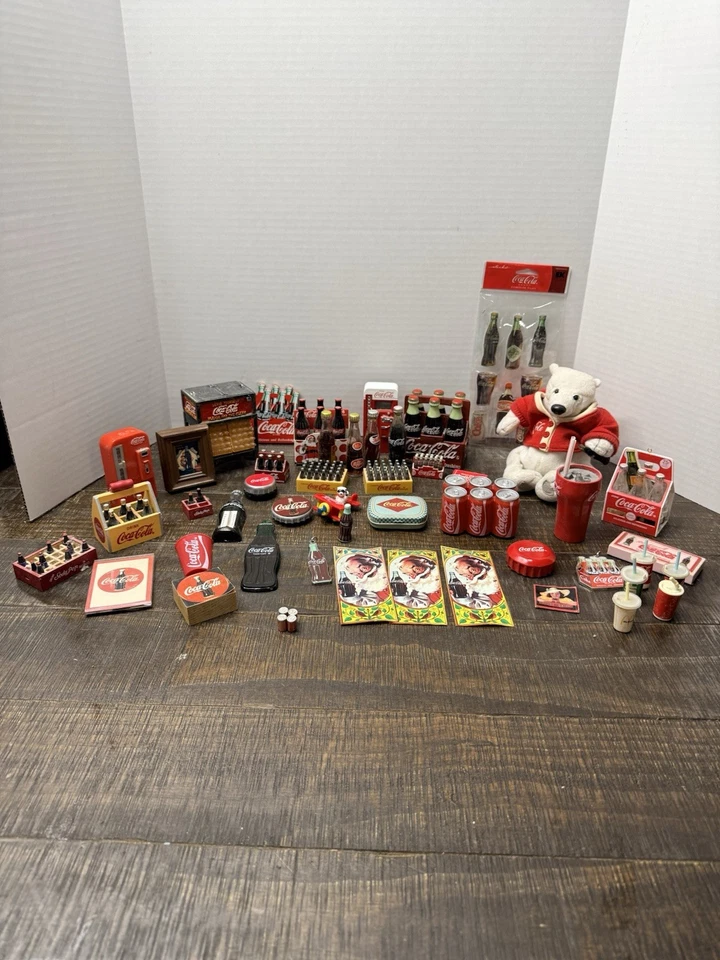 Coca-Cola Collectibles Bundle – minis, bottles, magnets, bear, trays, tins, more - Image 1 of 4