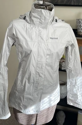 Womens Marmot Precip Eco Rain Jacket White XS - Image 1 of 4