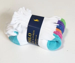 Polo Ralph Lauren Little Girls Flat Knit Low Cut Socks 6 Pk Multi 4-6X - NWT - Picture 1 of 1