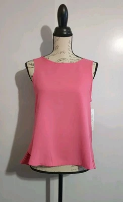 Camiseta sin mangas Marika Many talla pequeña plisada trasera rosa nueva con etiquetas Foto 1 de 4