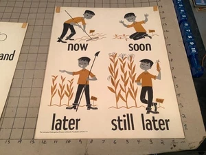 Original 60er Jahre Schullehrer Plakat: jetzt später; bald noch später - Bild 1 von 2