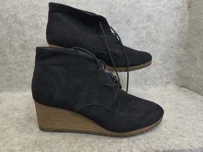 Dr Scholls Womens 11 Be Energized Foam Technology Black Faux Suede Wedge Boot - Изображение 1 из 4