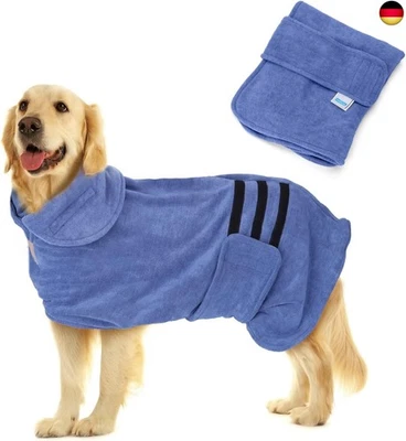 BESUCHE DEN NOBLEZA-STORE Nobleza Hundebademantel Mikrofaser mit Klettverschluss,Super saugfähig und