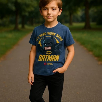 Camiseta Epic Threads Boys Talla 6 Es Hard Work Ser Lego Batman Azul DC Comics Foto 1 de 4