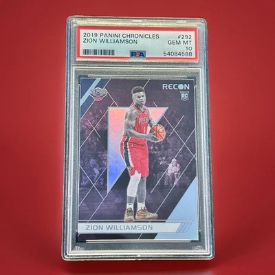Tarjeta de novato Zion Williamson PSA 10 reconocimiento 2019 Panini Chronicles #292 Foto 1 de 4