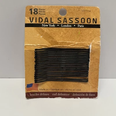 Vintage Vidal Sassoon 18 Large Bobby Pins / Roller Fasteners #17104 USA Made - Image 1 of 3