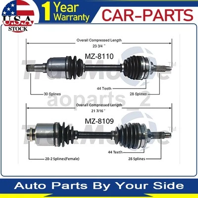 2 ejes delanteros TrakMotive CV eje articulado para Mazda MPV 2002 Foto 1 de 3