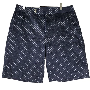 Bermudas para mujer Chaps azul marino a lunares algodón elástico talla 12 - Imagen 1 de 8