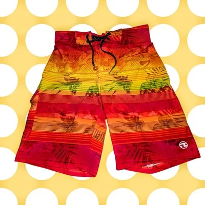 OCEAN CURRENT плавки оранжевый тропический цветочный шорты с подкладкой сетки мужской маленький - Изображение 1 из 4