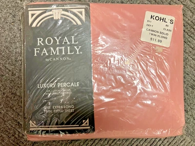 Extra Long Cannon Royal Family Twin Fitted Bottom Sheet Luxury Percale - Image 1 of 2