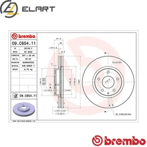 2x BRAKE DISC 09.C654.11 FOR MAZDA CX-5/Van SHY4/SHY6/SHY8/SHY1 2.2LPEY7 2.0L - Picture 1 of 9