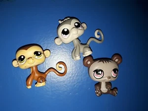 LPS Littlest Pet Shop Set 2 Affen + 1 Bär - Bild 1 von 1