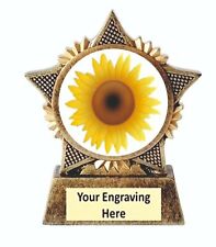 Sunflower Trophy Star Award 90mm Antique Gold Resin Free Engraving TroShow