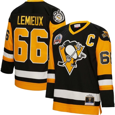 Mario Lemieux Pittsburgh Penguins 1991-92 Mitchell & Ness Jersey Cover