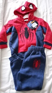 Bnwts Marvel Superhero Spiderman Spidey Zip Up Hoodie & Joggers Set 2-3 RRP £38 - Picture 1 of 4