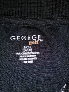 George Men's Polo Shirt S 34/36 Grey Black Check Plaid Golf Shirt - Picture 1 of 5