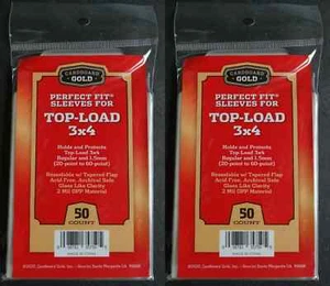 100 Manicotti Cartone Oro Perfetta Vestibilità per Caricatore Superiore 3x4 da Borsa 20-60 Pt - Foto 1 di 1