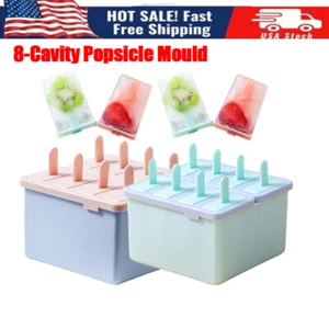 Popsicle Molds Set 8 Pieces Ice Popsicle Maker-BPA Free,Easy-Release Ice Pop - Picture 1 of 14