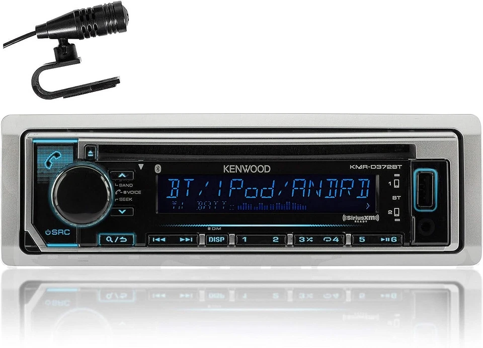 Kenwood In-Dash Marine CD Bluetooth Receiver w/AM FM SiriusXM USB MP3