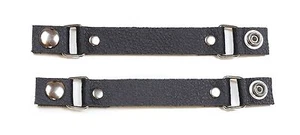 3 Set Black Leather Stylish Vest Extender Extension For MC Jacket Bikers Vest - Bild 1 von 5