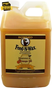 Howard Feed-N-Wax Restorative Wood Furniture Polish and Conditioner 64 Ounce 1/2 - Picture 1 of 9