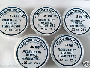 Alambre de resistencia Kanthal A1 25 m longitudes en un carrete espuma cerámica de corte etc. - Imagen 1 de 7