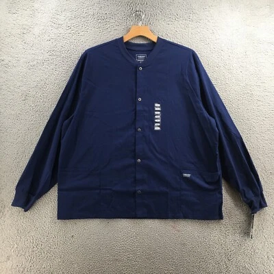 Cherokee Workwear Professionals WW360 Mens 3XL Blue Snap Front Jacket NEW - Image 1 of 4