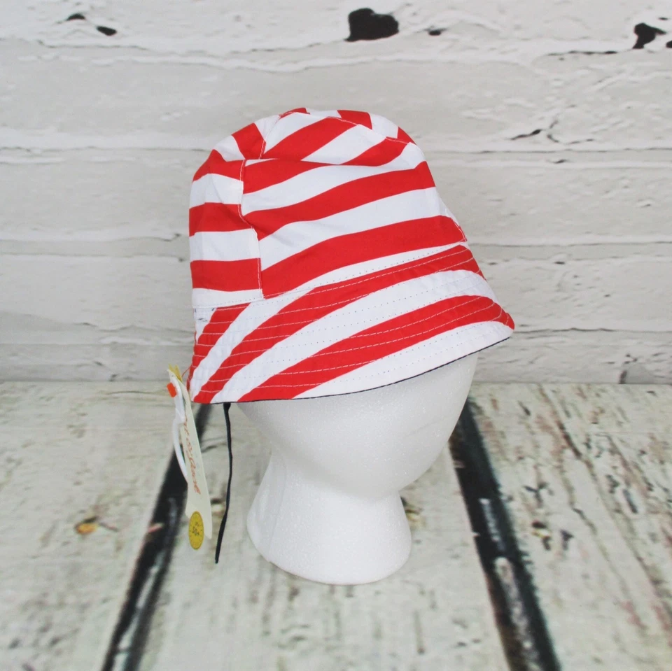 Двусторонняя шапка-ведро от солнца Cat & Jack для младенцев размер 6-12 месяцев красный белый синий - Изображение 1 из 4