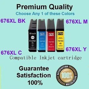 Any 1 of 676XL B/C/M/Y ink compatible for Epson workforce pro WP4530 WP4540 - Picture 1 of 5