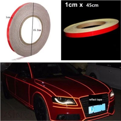 Universal Reflective Sticker Tape Auto Car Body Stripe DIY Self Adhesive 1cmx45m Foto 1 de 4