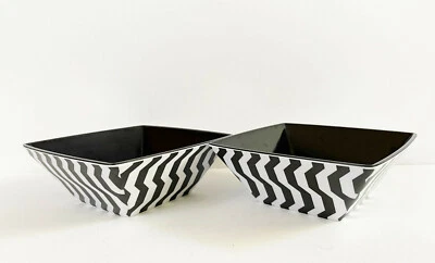 MISSONI para tigelas de cereais/lanches de melamina TARGET B & W Chevron 6” conjunto quadrado de 2 - Imagem 1 de 4