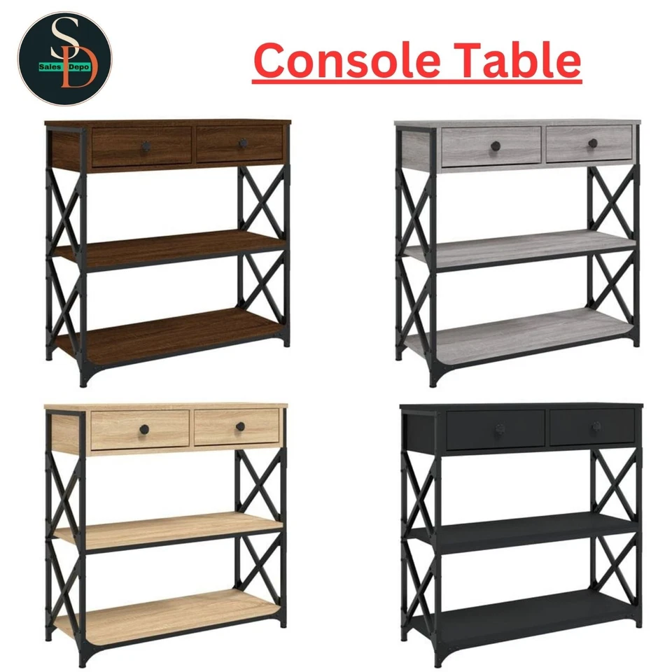 Console Table with Drawers and Shelves Side End Table Engineered Wood vidaXL - Image 1 of 1