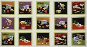 Al Dente Stoff ITALIENISCH Hot Pad 15 Quilten Quadrate Wilmington Drucke BTP NEU - Bild 1 von 1