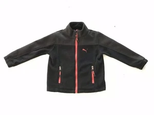 Puma Boys Black With Red Fleece Full Zipper Jacket Size 4 - Picture 1 of 3