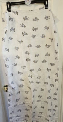 aden & anais Muslin Cotton Gray Monkey Curly Tails Swaddling Baby Blanket - Image 1 of 4