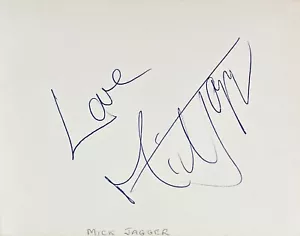 ALBUM PAGE MICK JAGGER firmato autografato anni 70 rolling stones certificato jsa loa - Foto 1 di 8