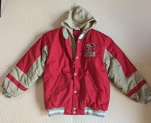 Vintage 90s NFL SAN FRANCISCO 49ERS JACKE HOODIE ROT Youth M 12/14 - Bild 1 von 17