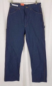 Red Kap Carpenter Jeans Deadstock Blue DENIM Pants Mens 34x33 Orange Stitching - Picture 1 of 8