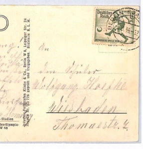 GERMANY 1936 OLYMPICS Stadium Postcard 6pf FOOTBALL Stamp {samwells-covers}PH237 - Picture 1 of 12