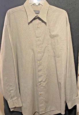 Van Heusen Button Up Mens Size XLT Multicolor Plaid Polyester Blend Wrinkle Free - Image 1 of 4