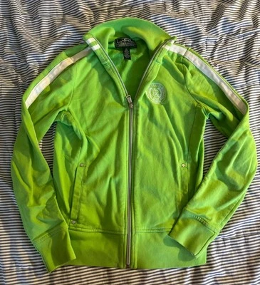 Lauren Ralph Lauren Women's Active Lime Green Track Jacket Full Zip with Pockets - Image 1 of 4