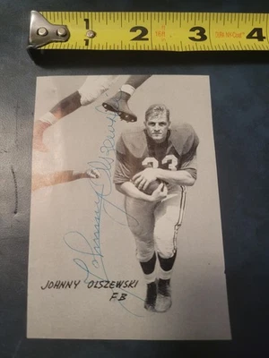 Johnny Olszewski Signed Autograph Washington Redskins Detroit Lions Autographed - Image 1 of 4