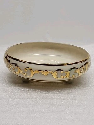  Willets Belleek 脚陶瓷手绘碗 4 7/8 — 第 1/4 张图片