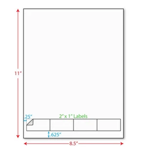 2" x 1" Integrierte Laser Etiketten Formular Blätter, 4 Quer Etiketten (Karton mit 1000) - Bild 1 von 1