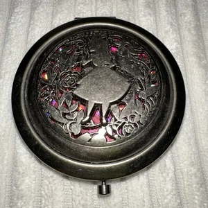 Alice in Wonderland Disney Hot Topic Makeup Compact Double Mirror Cutout Silver - Picture 1 of 4